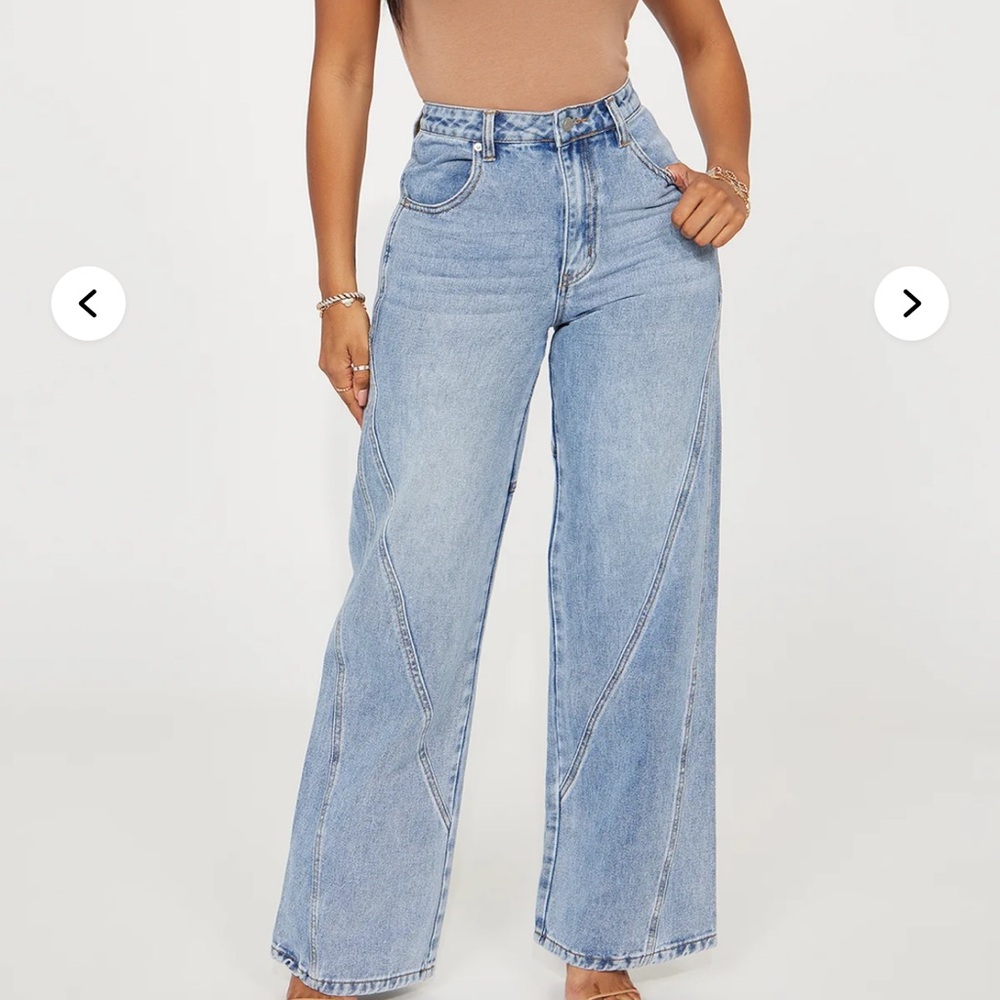 Women's Blue Wide-Leg Jeans